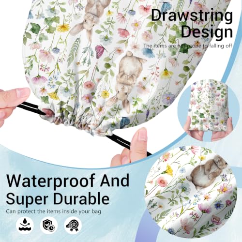 Image of Bunny Drawstring Bag Foldable Storage Pouch Bags for Cloth Shoes