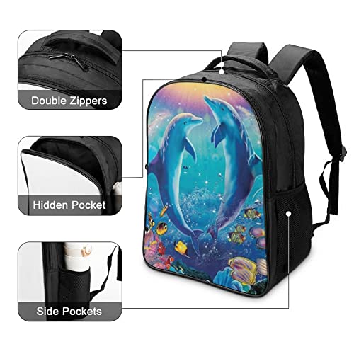 Sac à dos d'école dauphin avec impression 3D cool et structure unisexe durable