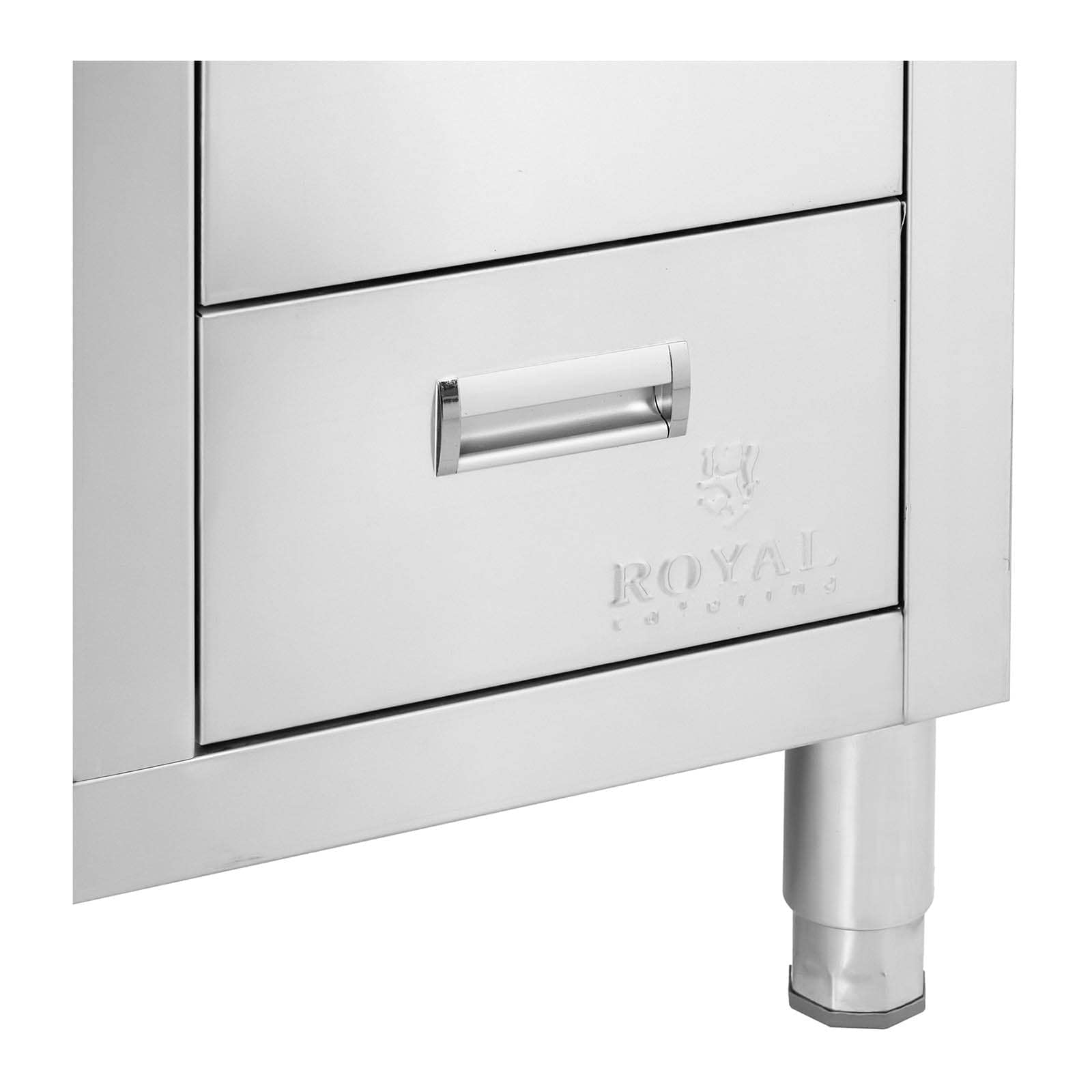 Royal Catering Fregadero Industrial de Cocina RC-IKS10 (Cuba: 400 x 400 x 300 mm, Con armario, Fabricado en acero inoxidable)