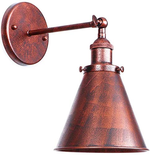 SARUEL Wall Sconce,Wall Industrial Adjustable with Funnel Shade E27 Wall Sconce for Home Bar Bedroom Shop Decoration/Rust