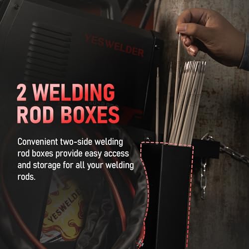 Image of YESWELDER Welding Cart,2-Tier with 2 Drawers for MIG Welder TIG Welder and Plasma Cutter, Tank Storage Safety Chains, Heavy Duty Large Storage 360 Swivel Wheels Welding Trolley