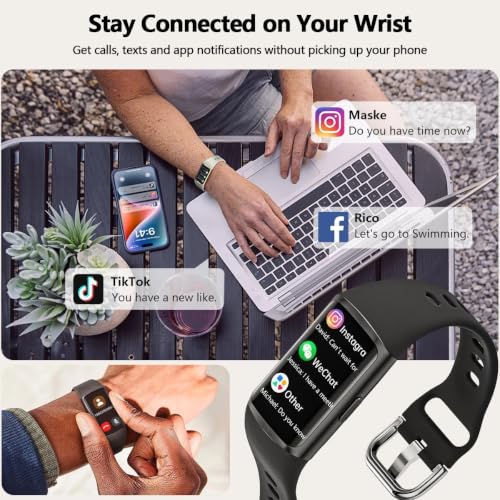 Image of FITVII Slim Fitness Tracker for Women Men, Fitness Watch for Android iOS