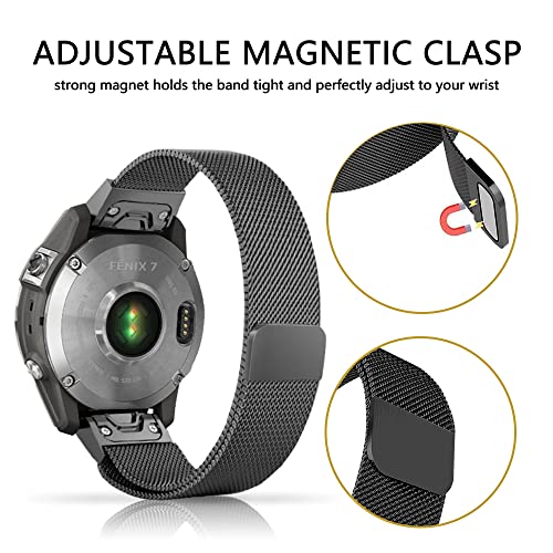 Niboow QuickFit 22mm Strap for Garmin Fenix 8, E 47mm, pro Solar, 7, 6, 5 Plus, Men Women Metal Watch Bands for Fenix 6 - Image 4