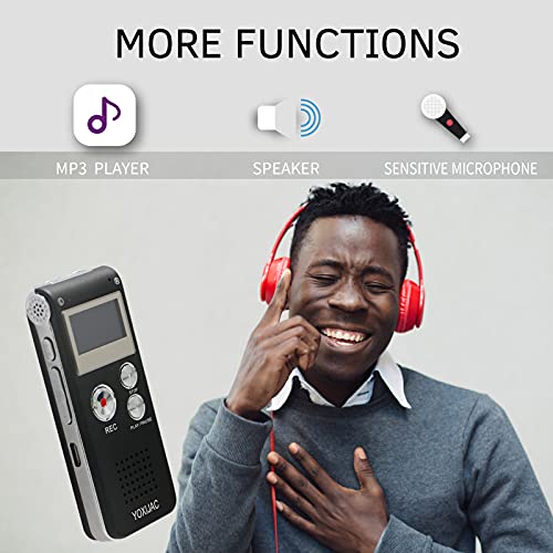 Yoxijac Voice Recorder Audio Recorder For Lectures Meetings Voice Activated Recorder Digital Voice Recorder With Microphone 16Gb Portable Tape Recording Device With Mp3(16Gb) #TOP6