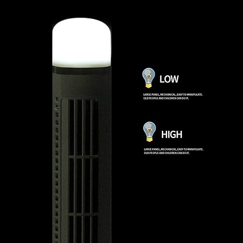 Miniatura 3 de Ventilador de torre USB mejorado sin aspas con luz LED, ventilador de mesa de escritorio con 2 velocidades, acondicionador vertical A-ir de 13