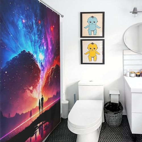 Rideau de douche galaxie couple rideau de baignoire 122x183