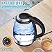 SUNDUO Electric Kettle 1.2L, 1500W Fast Heating LED Light Glass Electric Tea Kettle Coffee Server, Cordless BPA Free Hot Water Teapot, Auto Shutoff & Boil-Dry Protection, Stainless Steel Filter