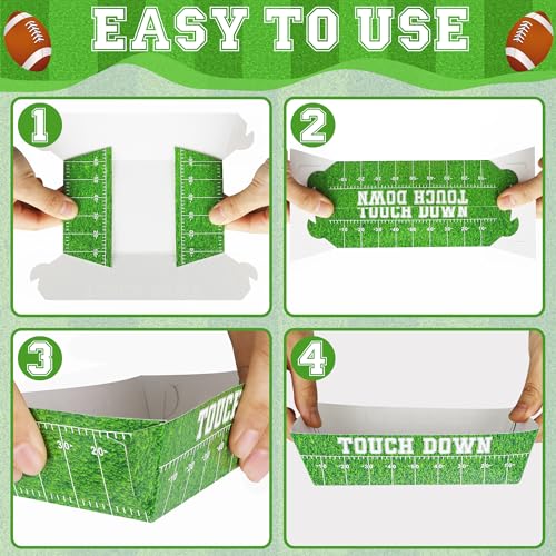 50PCS Football Party Decorations, Football Paper Snack Tray, Large Disposable Food Tray, Party Snacks Serving Trays for Taco Fries Hot Dog Supplies Favors Table Decor - Image 5