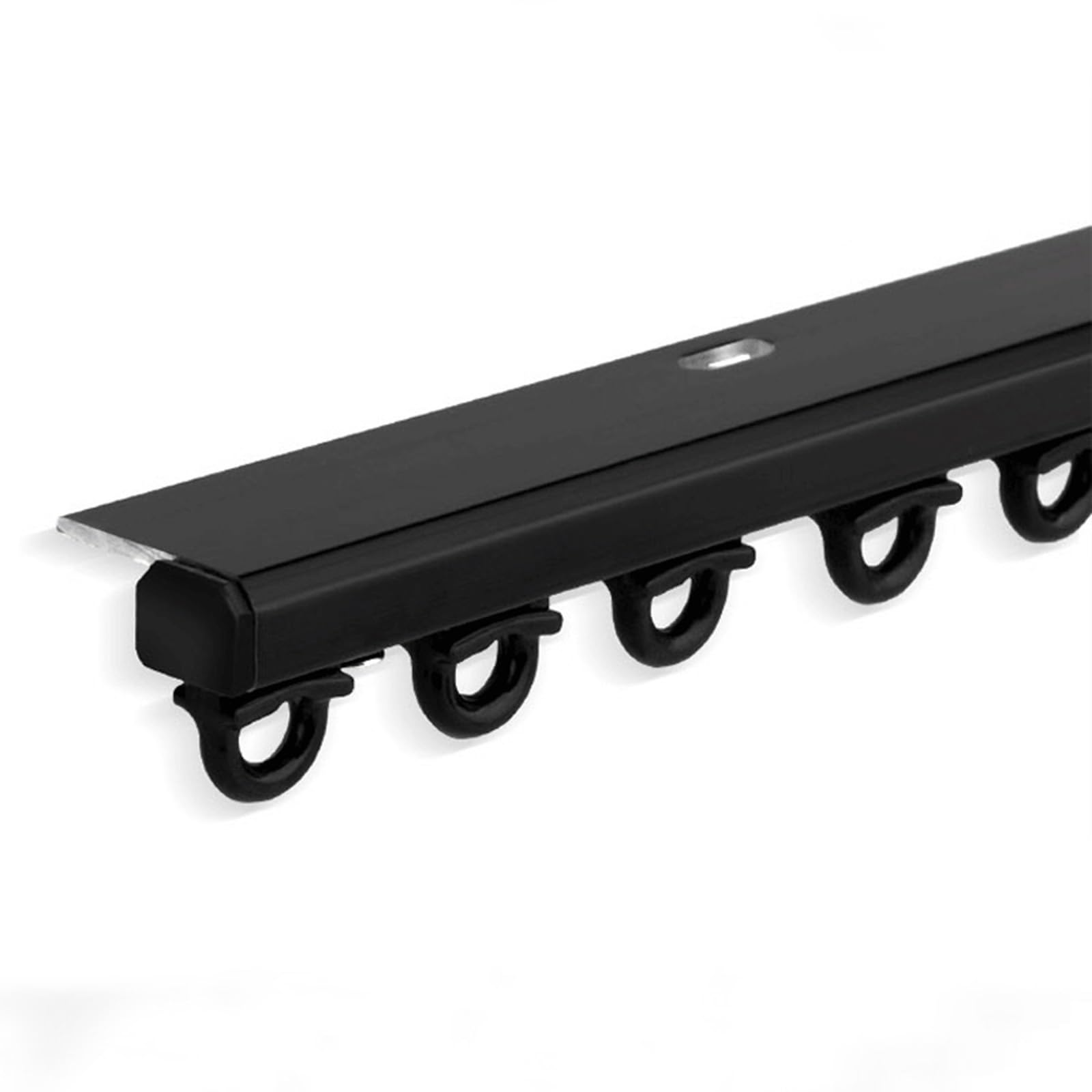 LTSRLL Room Divider Ceiling Track Minimalist Slim Double Curtain Rail Set, Invisible Ceiling Mounted Silent Curtain Track for Inward Opening Windows, Shower Corner(Color:A-Single,Size:1.1m/3.6ft)