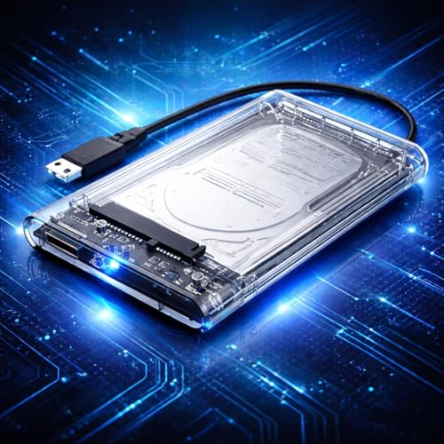 Case Externo HD SSD 2.5 USB 3.0 Transparente SATA 6Gbps Suporta Até 5TB Case HD Externo Para SSD HDD Notebook Gaveta HD Sata Adaptador USB 3.0 Alta Velocidade Plug And Play Prime Luxo