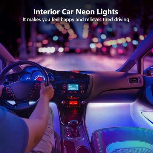 FCPVHOY Led Car Lights Interior,Ambient Lighting Car Interior,Footwell Lighting for Car,APP Control 16 Million Colors Music Sync,DIY Mode Multicolor LED Interior Lights for Cars,Trucks,SUVs,12V Power — view 2