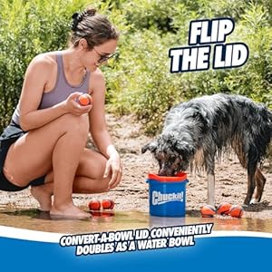 Chuckit ultra ball dog toy with chuckit cleaning bucket bundle bouncy fetch pet toys for dogs 20 60 lbs interactive dog toys durable rubber size medium 25 inch diameter 8 pack of balls  urban country home decor