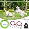Snagle Paw Heavy Duty Dog Runner for Yard,75ft Dog Run Cable with 10ft & 10ft Pulley for Large Dogs Up to 250lbs, Aerial Dog Zip Line for Backyard, Dog Trolley System for Camping, Park, Outside
