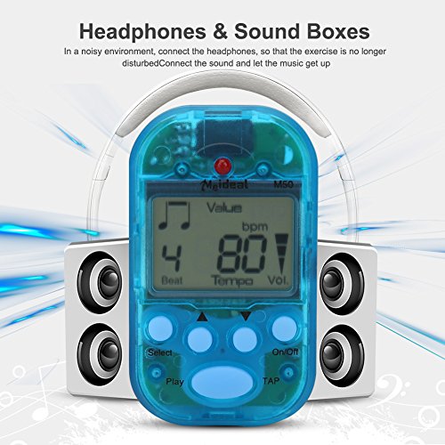 Mini métronome M50 LCD numérique Beat Tempo pour piano, violon, guitare, trap batterie (Bleu) - Les Beatles, Paul McCartney, John Lennon, RIngo Starr, George Harrison Mini métronome M50 LCD numérique Beat Tempo pour piano, violon, guitare, trap batterie (Bleu) – Image 4