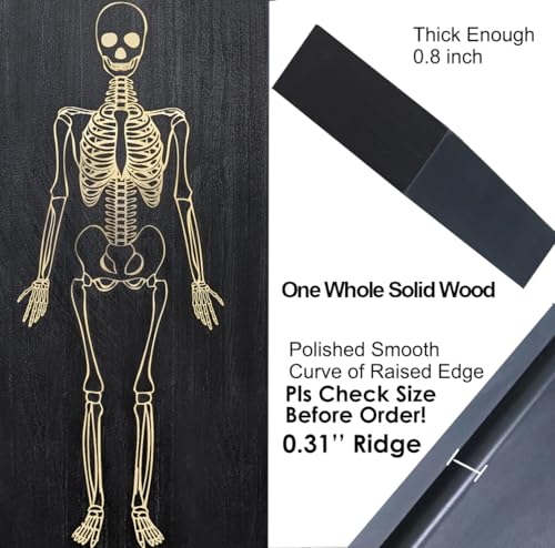 15.7" Solid Wood Coffin Charcuterie Boards with Skeleton Engraving, Halloween Serving Dish Tray, Gothic Cheese Board for Food Fruits Snack, Goth Kitchen Accessories by TOSOENPHY - Image 7