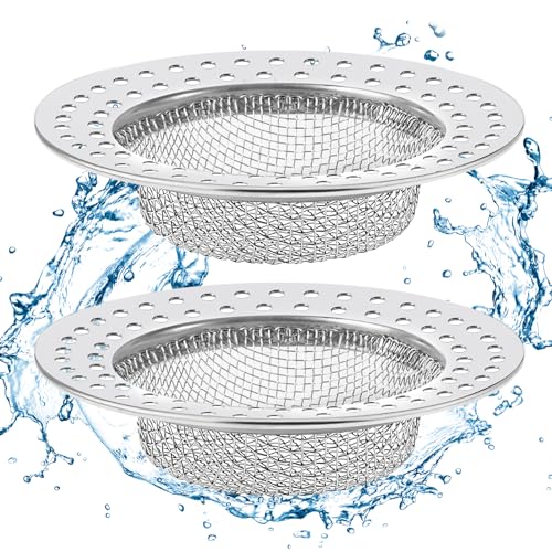 Diboniur 2 Piezas Colador Fregadero, Filtro Desague Ducha de Acero Inoxidable para Cocina baño, Fregadero, Diámetro Externo 7,8 cm