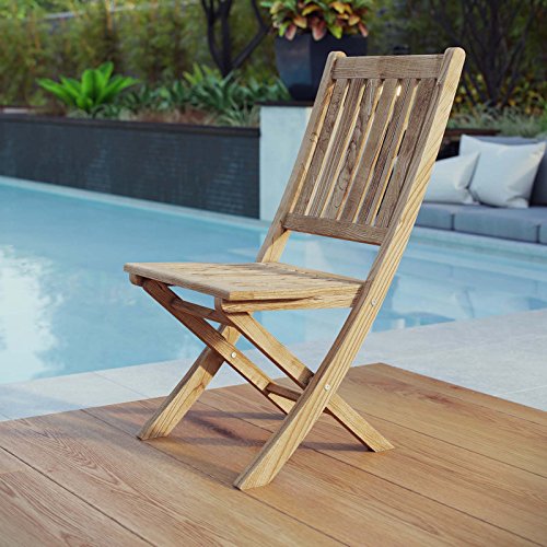 Modway Eei-2702-Nat Marina Premium Grade A Teak Wood Outdoor Patio Folding Chair, Natural #TOP1