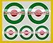 SCOOTER LAMBRETTA style Drapeau ITALIEN COCARDE x 5 autocollants ensemble décalque drapeau