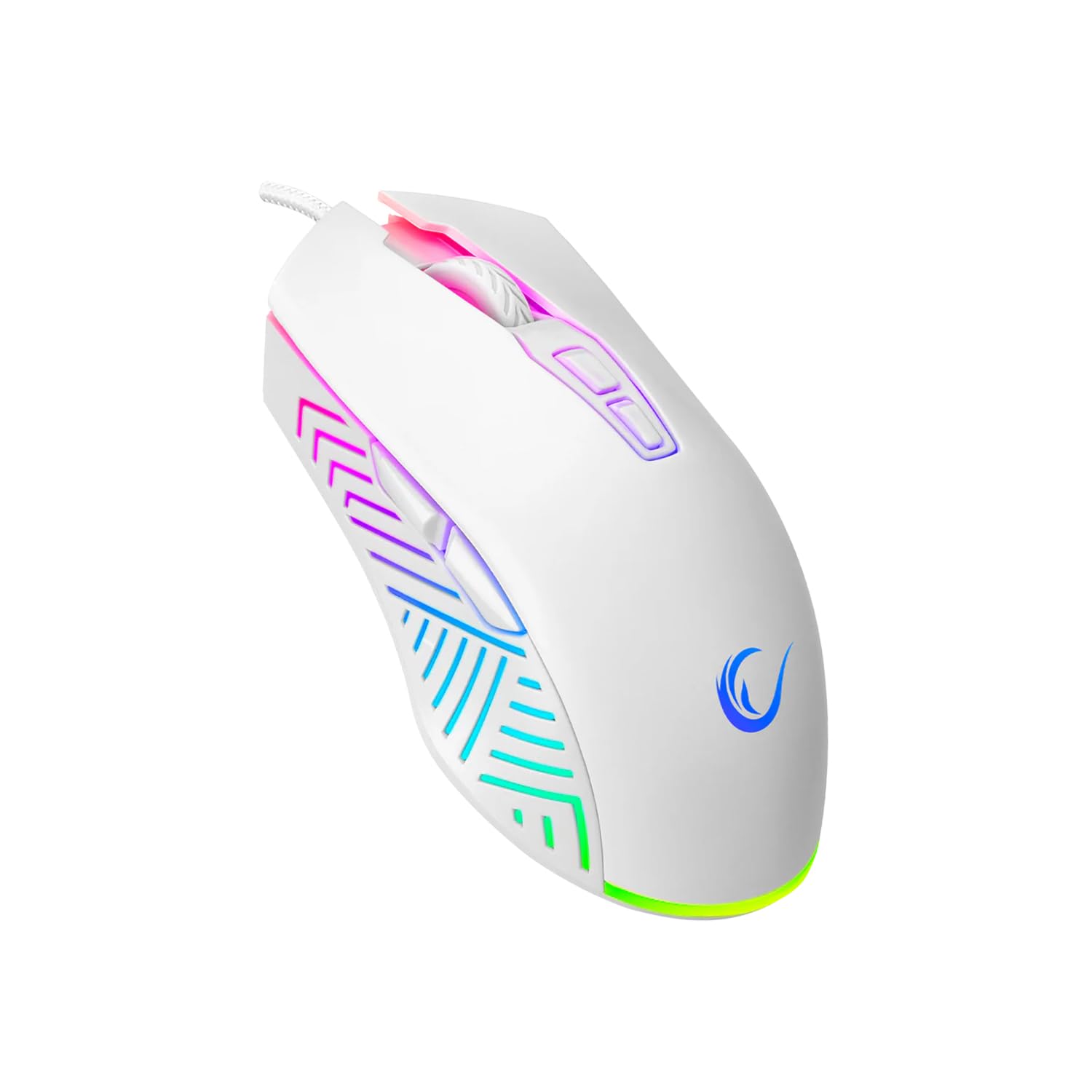 Mouse ergonómico ligero Rampage Spear V2 con iluminación RGB para PC y Mac 8