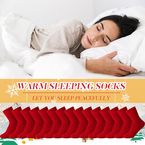 Image of Handepo 60 Pairs Women Fuzzy Socks Bulk Winter Warm Soft Fluffy Crew Sleeping Slipper Socks for Back to School Birthday Gifts