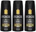 Axe Deodorant Body Spray - Gold - Oud Wood & Dark Vanilla - Net Wt. 4 OZ (113 g) Per Can - Pack of 3 Cans
