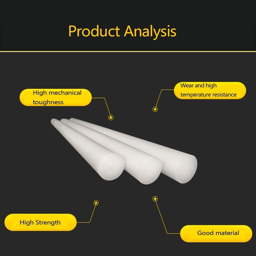 Barre En HDPE Blanc Translucide Pour Atelier - Ø 100mm X 300mm - Polyéthylène Haute Densité Qualité Supérieure, Solide Et écologique