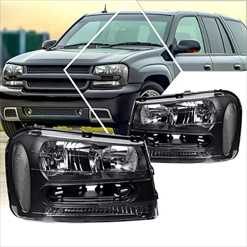 Pm Performotor Pmhl-Ctra-0209-Oh-Bc Black Housing Clear Corner Headlights Replacement [Compatible With 02-09 Trailblazer] #TOP5