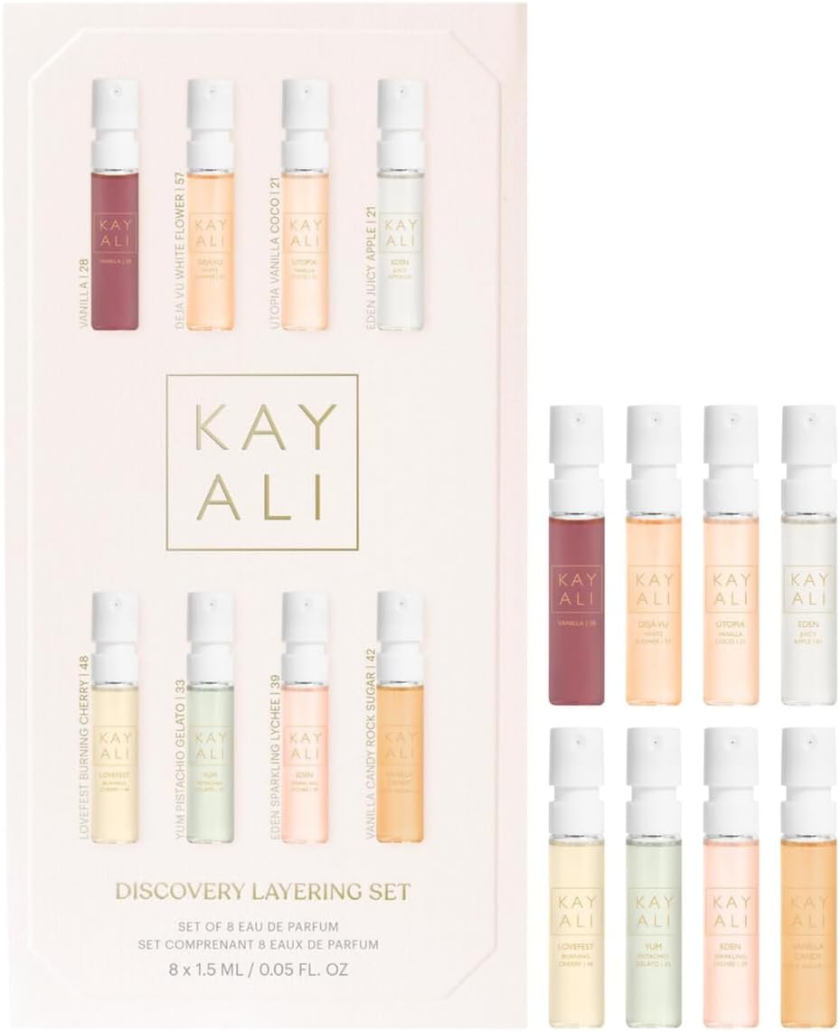 Huda KAYALI Beauty Discovery Perfume Layering Gift Set of 8 Eau De Parfum Samplers (8 x 1.5 mL)