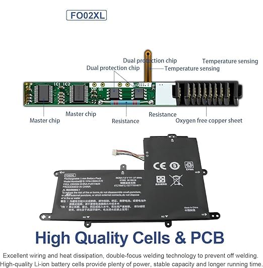 EARPIX FO02XL L97355-005 L97353-2D1 Laptop Battery Compatible FO02 F002XL Chromebook 11A 11A-NA 11A-NA0001NI 11A-NA0002NI 11A-NA0002MU 11A-NA0010NR... - Image 3