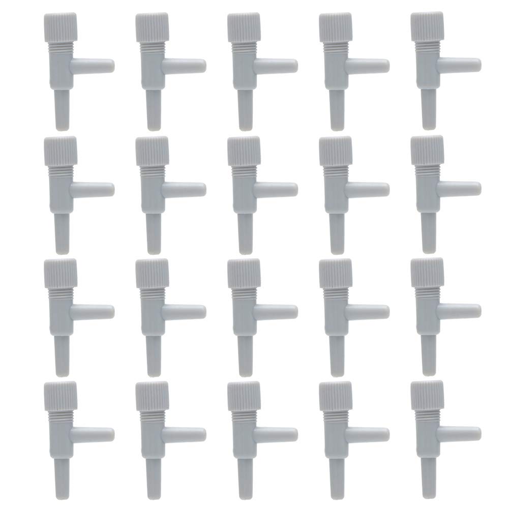 Kketeopt Gray 20Pcs 20Pcs Abs Plastic Aquarium Hose Adjust Air Line Tubing Volume Flow Control Valves For Fish Tank