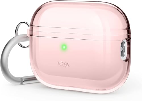 Miniatura 8 de elago Funda transparente compatible con AirPods Pro de 2ª generación, diseñada para AirPods Pro 2, funda protectora con llavero, transparente, carga