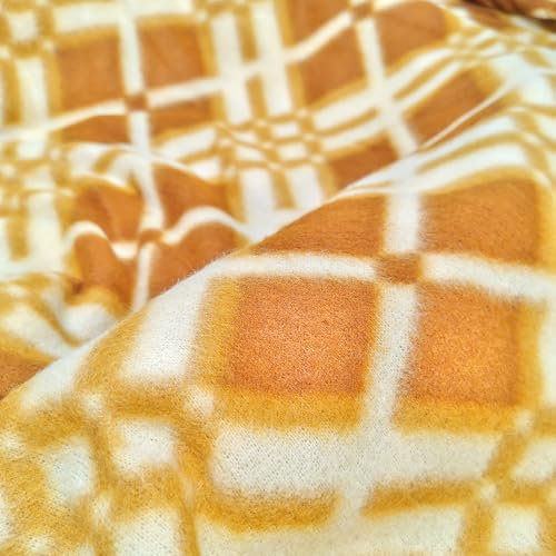 Image of Winter Soft Single Bed Warm Woollen Blend Fleece Duvet Cover | Blanket Cover | Quilt Cover | Razai Cover with Zipper, Woolen Fabric Size- 90 x 60 in, Color- Yellow, Single Bed