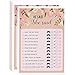 Floral Bridal Shower Games - He Said She Said Guess Game, 50 Sheet Rustic Wedding Game Cards, Party Supplies for Bachelorette Party and Wedding, 50 Vintage Cards Included, 5 x 7 Inches, Pink