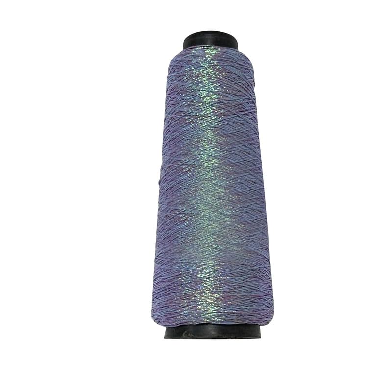 1 Roll 0.8MM Wide Metallic Glitter Crochet Yarn Sparkling Colorful Polyester Yarn Metallic Thread String for Knitting,Weaving,DIY Woven Bag Making