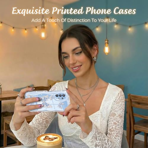 Coque Samsung A32 5G papillon bleu transparent et souple - 3