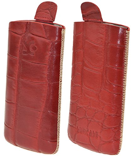 Confezione originale. Borsa Suncase originale per Primo 366 di Doro, borsa in pelle per cellulare - Linguetta con funzione di estrazione
