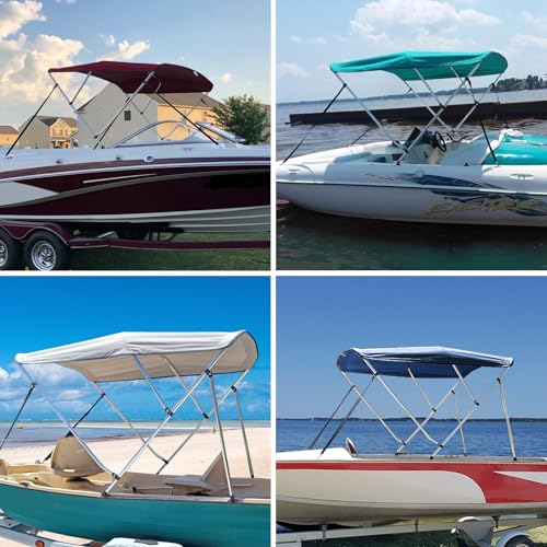 Image of Leader Accessories 10 Colors 3-4 Bow Bimini Top for Boats Boat Canopy Cover