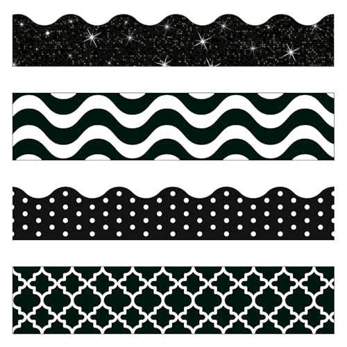 Image of Trend Enterprises Black & White Terrific Trimmer & Bolder Border Variety Pack (T-90827)