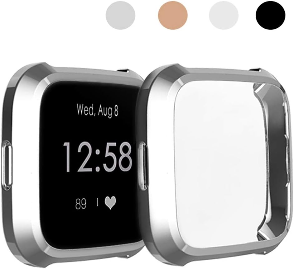 Compatible Fitbit Versa Lite Screen Protector Case, Besmon Soft TPU Watch Anti-Collision Case All-Around Protector Screen Rugged Bumper Case Cover for Fitbit Versa lite Smart Watch