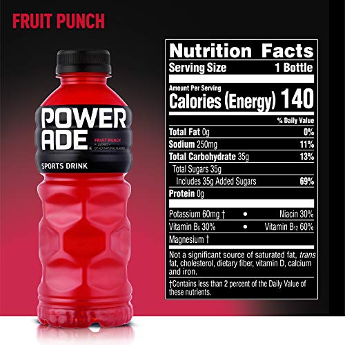POWERADE, Electrolyte Enhanced Sports Drinks w/ Vitamins, Fruit Punch, 20 fl oz, 24 Pack - Thumbnail 5