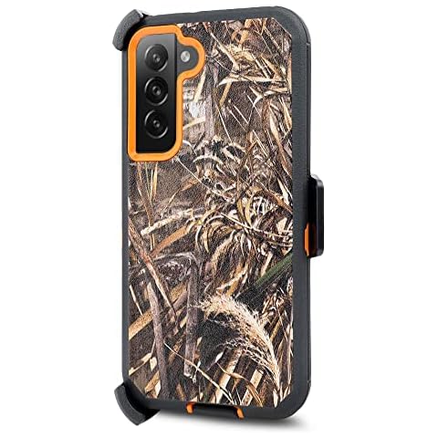 Jackpot Wireless for Samsung Galaxy S22 Case, Holster Protection Full Body Belt Clip Heavy Duty Case with Built in Screen Protector, Shockproof Protection Durable Cover (Camo) Cover