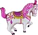 2- Horse Balloon 35 Inch Pink Circus/ Carousel/ Carnival Horse Shaped Foil Merry Go Round