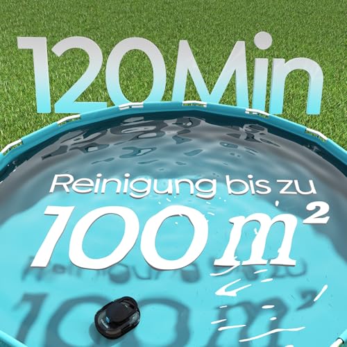 (2026 Upgrade) TALOSBO S1PRO Poolroboter, 120 Min Automatische Reinigung, Dual Motoren Poolreiniger Selbsteinparkfunktion mit 2,5H Ladezeit Poolsauger Akku für Flache Böden Pools bis 100 m²