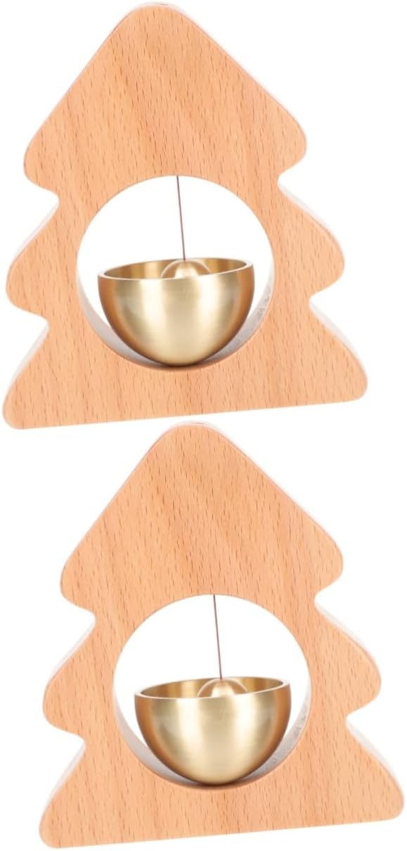 2pcs Doorbell House Ornaments Vintage Christmas Door Bell Dinner Bell Decoraciones para Salas De Casa Shopkeeper Door Chime Antique Wall Bell Manual Office Copper Entry Bell