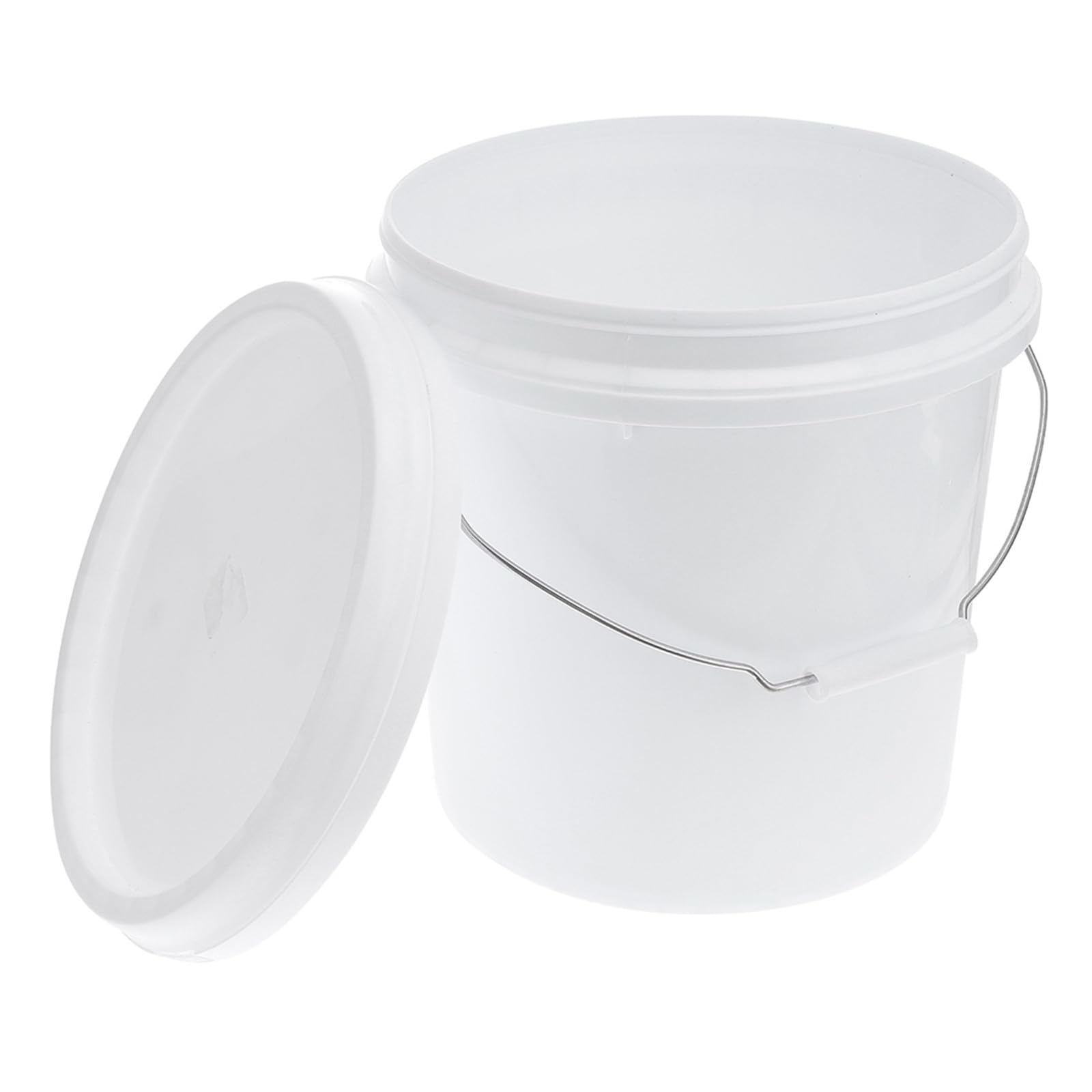 Secchio di Vernice in Plastica Bianco da 5l con Coperchio e Manico