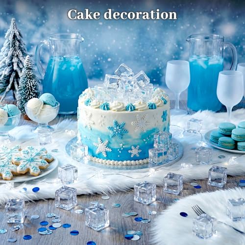 DomeStar Fake Ice Cubes, 20 PCS 1inch Acrylic Fake Ice Vase Fillers Centerpiece Photography Accessories Food Props Table Scatter Decoration