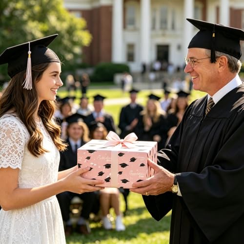 Cuitpan 2026 Graduation Wrapping Paper - 4 Jumbo Sheets,28x40 Inches, Pink Cap & White Diploma Design, Gift Wrap for Graduates, Graduation Parties, Seniors, School Events - Thumbnail 2