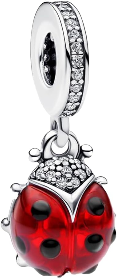 LNQOBU 925 Sterling Silver Dangle Pendant Bead Charms for Bracelets,Compatible with Pandora Charms Bracelets and Necklaces