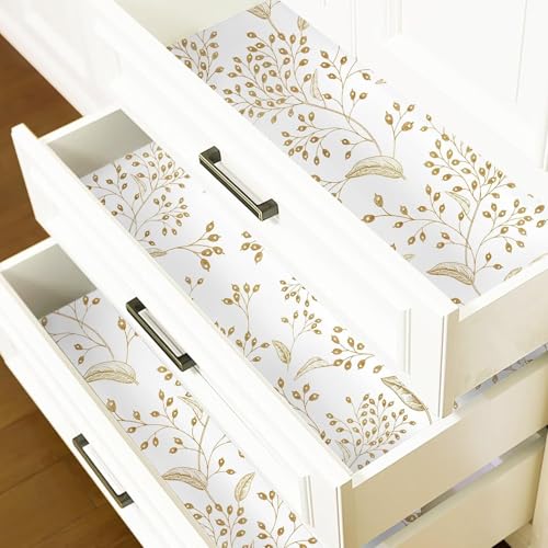 Image of Veki Luxury Floral & Botanical Geometric Wallpaper Mural - Waterproof, Moisture-Proof, Self-Adhesive PVC Wall Sticker for Home & Hotel Decoration (45cm x 300cm) (White Leaf)