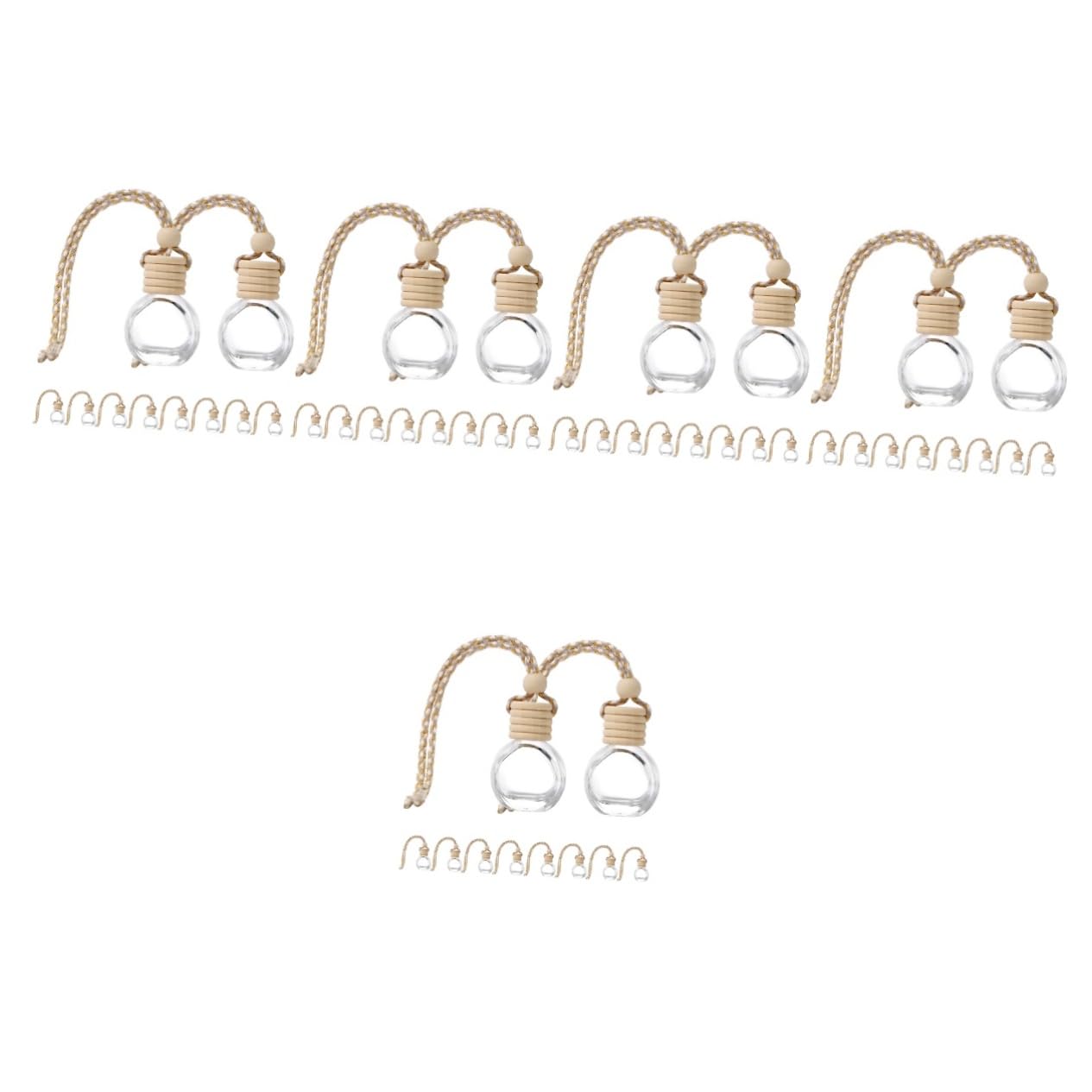 MAGICLULU 5 Set Di Diffusori Per Presa D'aria Per Auto Coperchio in Legno Diffusore Di Profumo Per Auto Bottiglia Di Vuota 10 Pezzi * 5